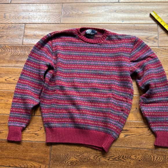 Polo Ralph Lauren Burgundy and Gray Crewneck Sweater - Picture 1 of 5